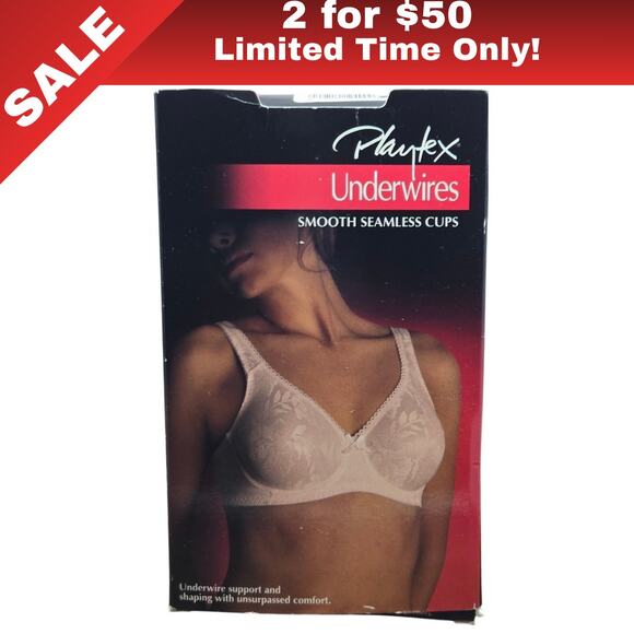 [Sale: 2 for $50!] VINTAGE PLAYTEX UNDERWIRES BRA 40D BLUSH - New In Box - Picture 1 of 7